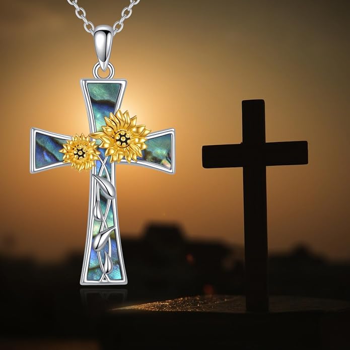 Cross Necklace 925 Sterling Silver Cross Faith Pendant Christian Jewelry Gifts for Women Men