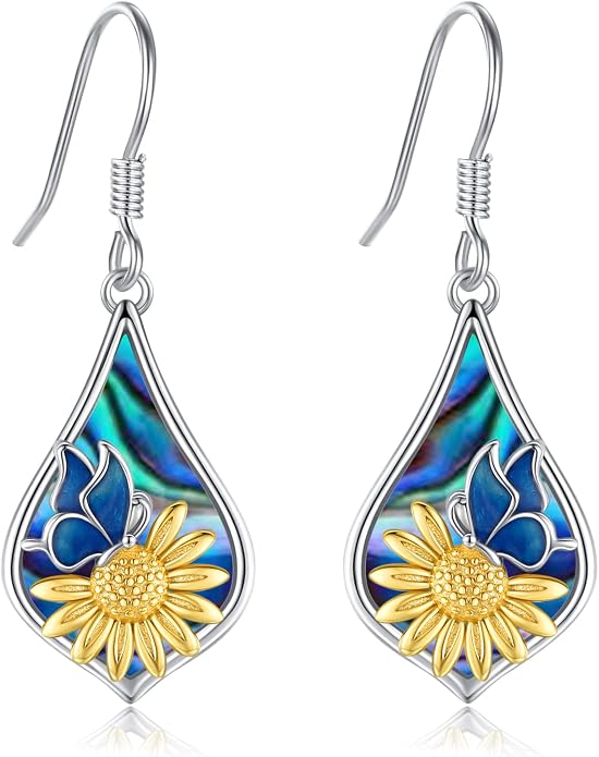 Tree of Life/Cat/Turtle/Butterfly/Flower/Celtic/Turquoise/Moonstone Dangle Earrings for Women Sterling Silver Cute Animals Drop Earrings Jewelry Gifts