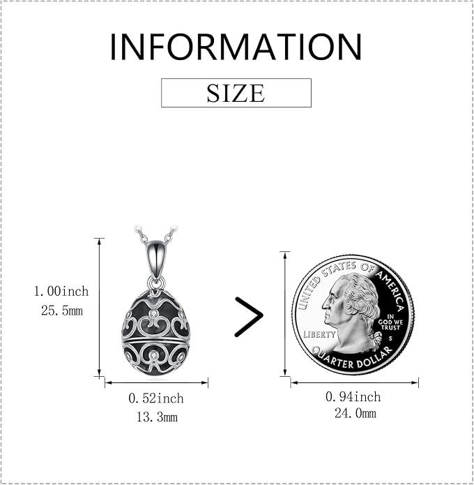 AXELUNA Fox Necklace Sterling Silver Easter Egg Necklace Fox Pendant Animal Jewelry Gifts for Women Girls Birthday Graduation Gift