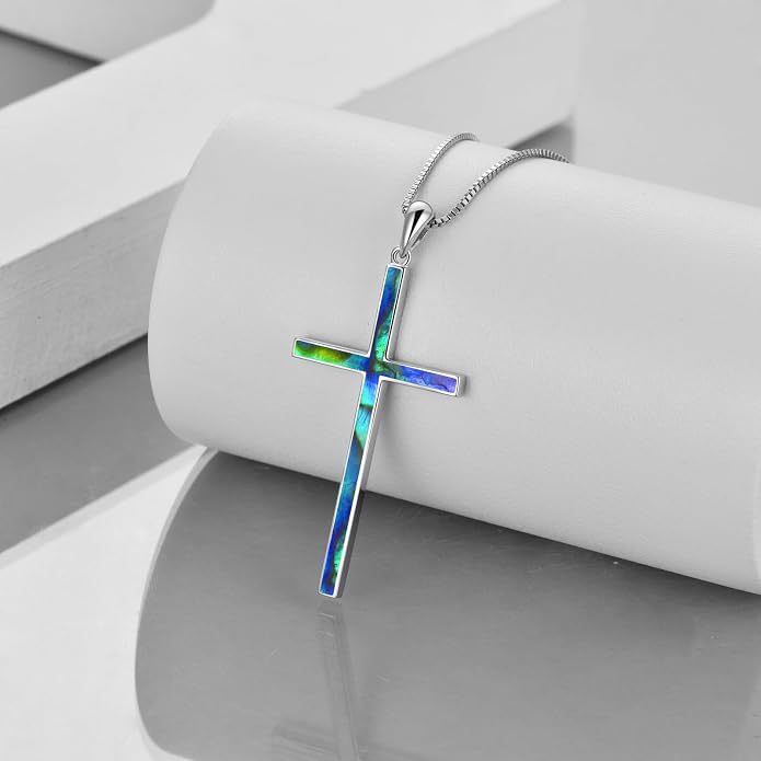 POPLYKE Cross Necklace 925 Sterling Silver Philippians 4:13 I Can Do All The Things Inspirational Necklace Gifts for Women Men 20+2''