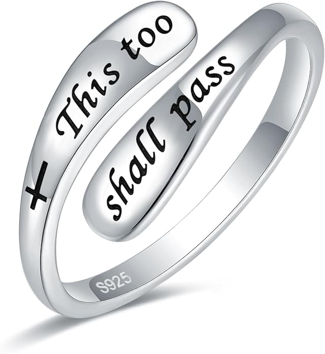 925 Sterling Silver Inspirational Adjustable Rings - Personality Encouragement Jewelry Gift For Women