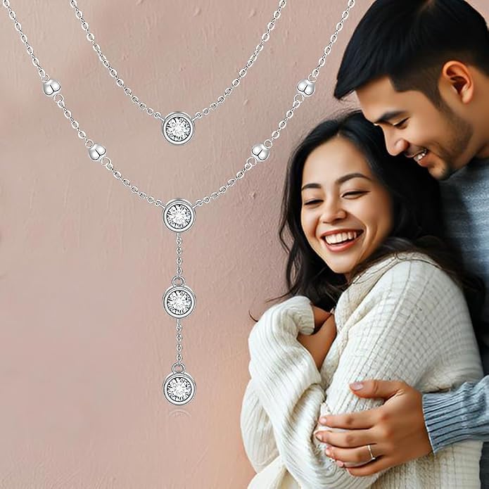 Layered Necklaces for Women S925 Sterling Silver 14k Gold Plated Cross Jesus Tulip Birth Month Flower Necklace Pendant Jewelry Mothers Day Birthday Gifts