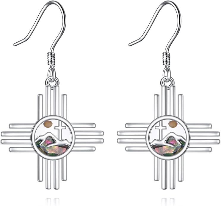 AOBOCO Mustard Seed Earrings for Women Sterling Silver Mountain Cross Earrings Dangle Christian Religion Jewelry Mothers Day Birthday for Mom Wife Friends
