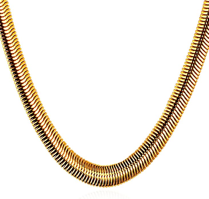 U7 Cuban Link Chain for Men Women Stainless Steel Curb Necklace, 7/9/12/15 MM Chunky Chain Silver/Gold/Black Mens Hip Hop Jewelry 18''-30''