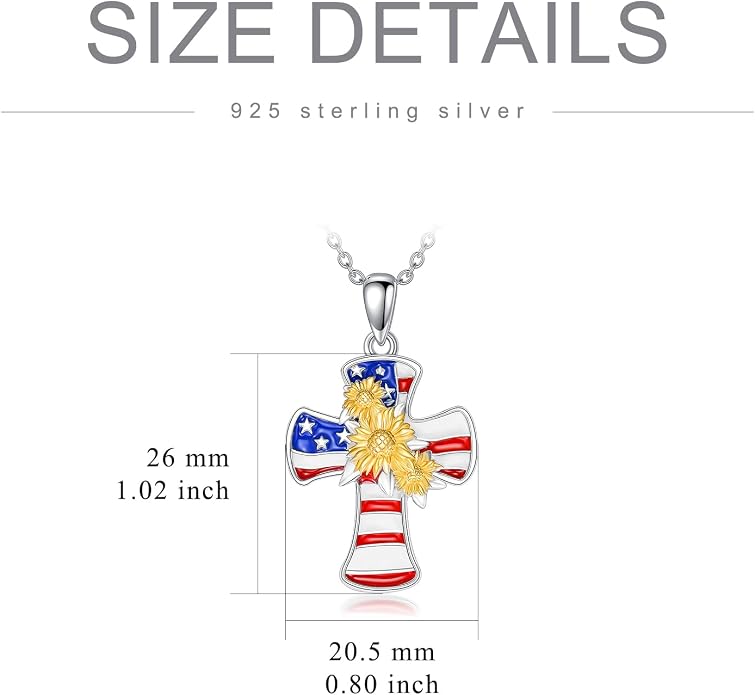 Cross Necklace for Women 925 Sterling Silver Crucifix Pendant Christian Cross Jewelry for Women Men