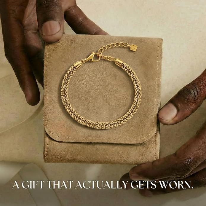 Galis Mens Bracelet - Stainless Steel, Non Tarnish Rope Chain Bracelets, Stylish Fathers Day Gift for Dad, Husband, Boyfriend.