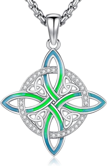 Pentagram/Celtic Knot/Witches Knot/Santa Muerte/Triple Moon Goddess/Baphomet/Hecate Necklace Sterling Silver Magic Wiccan Amulet Pagan Jewelry for Women Men