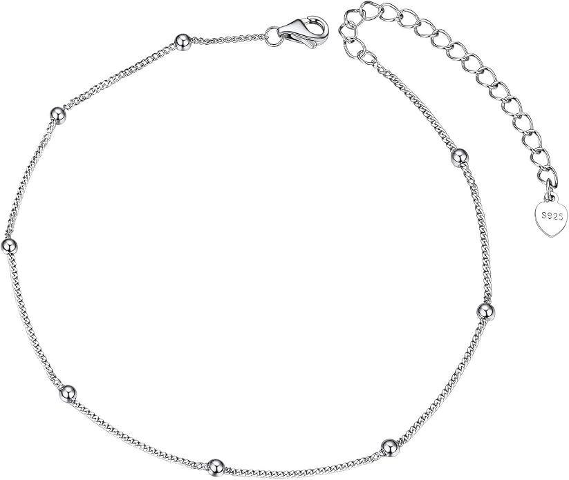 ChainsPro Anklets for Women Waterproof, Adjustable Stainless Steel/ Sterling Silver/14K Gold Plated Ankle Bracelets for Women, Non Tarnish Layered Anklets Beach Jewelry Gifts for Swimming & Daily Wear (Send Gift Box)