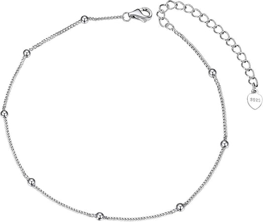 ChainsPro Anklets for Women Waterproof, Adjustable Stainless Steel/ Sterling Silver/14K Gold Plated Ankle Bracelets for Women, Non Tarnish Layered Anklets Beach Jewelry Gifts for Swimming & Daily Wear (Send Gift Box)
