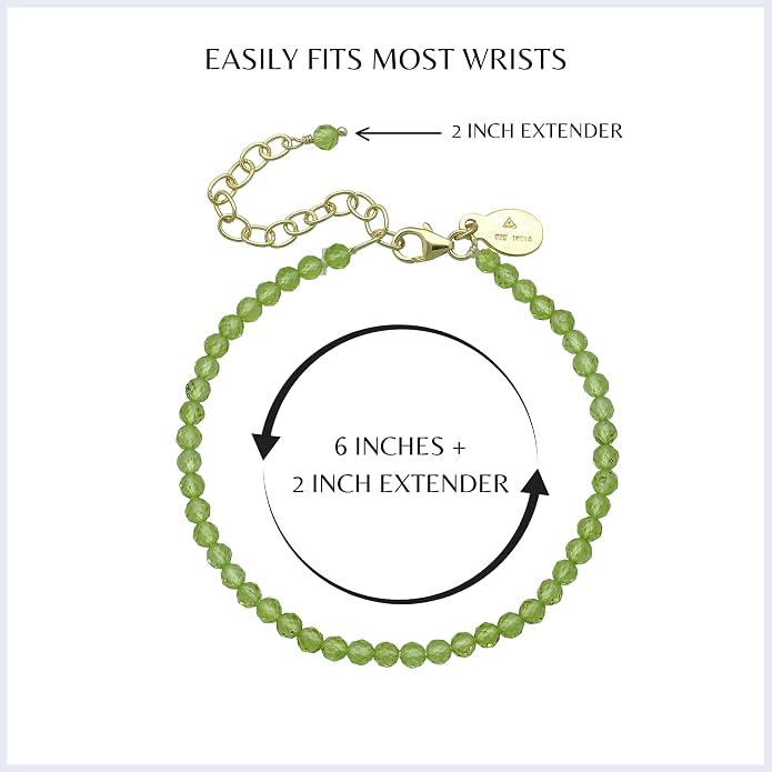 Faceted Bracelet for Women, Certified 925 Sterling Silver with 18K Gold Vermeil Healing Crystal Bracelets for Women - Crystals and Healing Stone Bracelet Women Jewelry for Gift