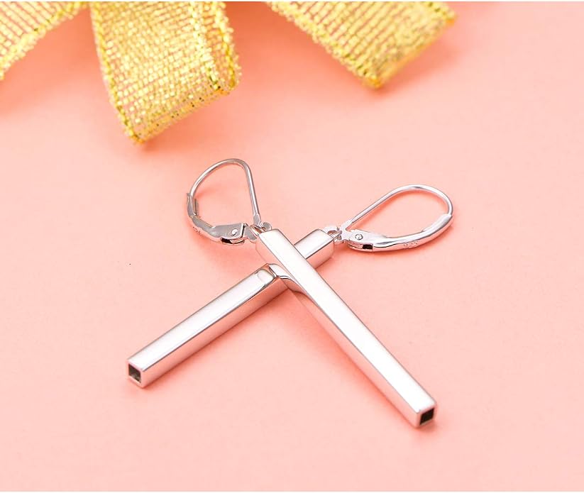 S925 Sterling Silver Vertical Drop Dangle Earrings Gift for Women Teenage