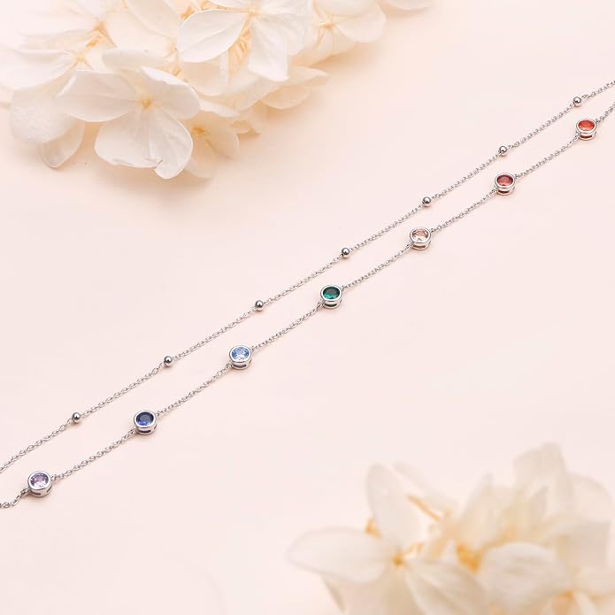 Anklets for Women 925 Sterling Silver Blue Evil Eye Infinity Butterfly Adjustable Multilayer Layered Summer Beach Ankle Bracelet Foot Chain Jewelry for Women