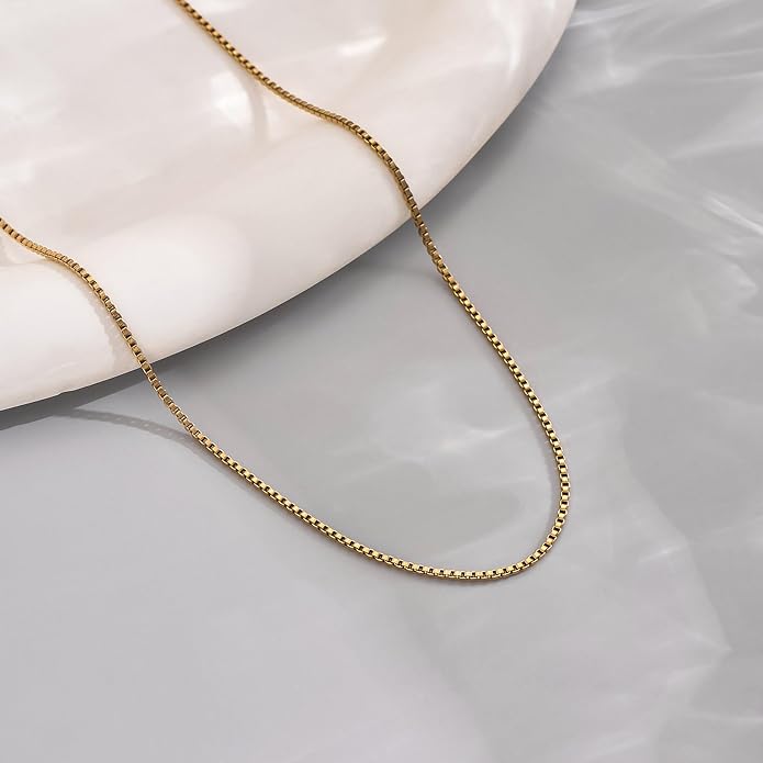 Gold Chain Necklace for Women Dainty Simple Satellite Beaded Twisted Chain Choker Necklace Everyday Jewelry Christmas Gifts