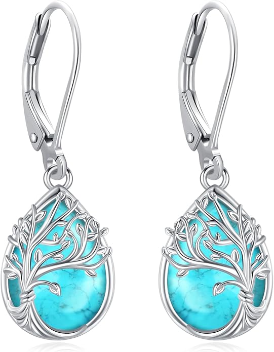 Tree of Life/Cat/Turtle/Butterfly/Flower/Celtic/Turquoise/Moonstone Dangle Earrings for Women Sterling Silver Cute Animals Drop Earrings Jewelry Gifts