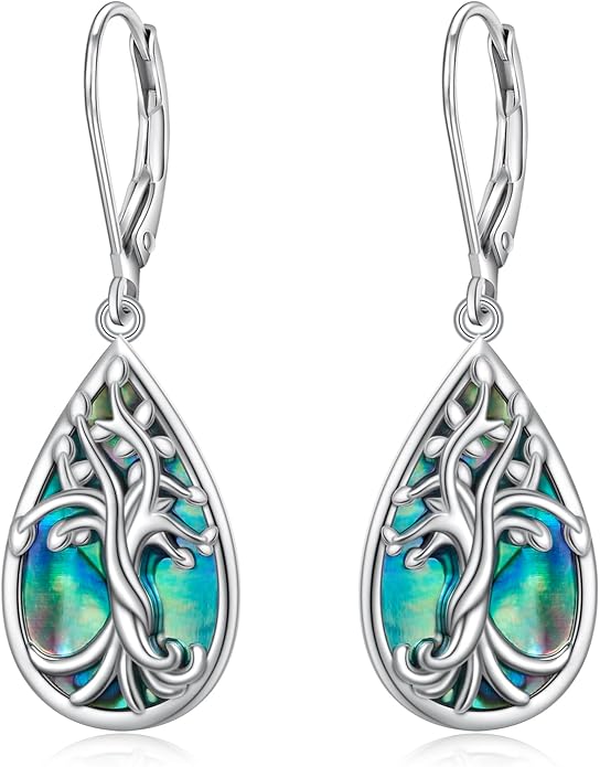 925 Sterling Silver Filigree Dangle Drop Earrings Daisy/Lotus/Rose Flower/Moonstone Leverback Teardrop Earrings for Women Infinity Celtic Knot Daisy Lotus Jewelry for Mothers Day