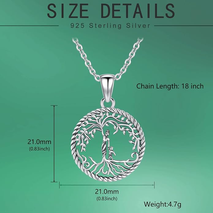 Odinstone Tree of Life Necklace, Sterling Silver Pendant for Women Family Tree Necklaces Jewelry for Mom/Wife/Grandma(With Fine Gift Box)