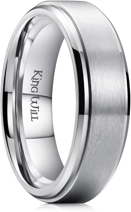 King Will Titanium Wedding Band for Men Women- 3-10mm Width Black/Sliver/Gold High Purity Titanium Promise Wedding Ring Comfort Fit for Daily Wear Size 6-14