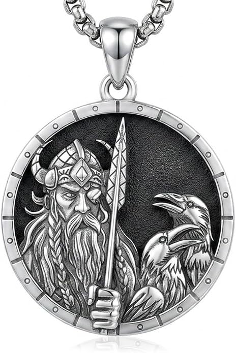 Viking Necklace for Men 925 Sterling Silver Norse Viking Pendant Norse Jewelry for Dad Husband, w/Stainless Steel Chain 22"+2"