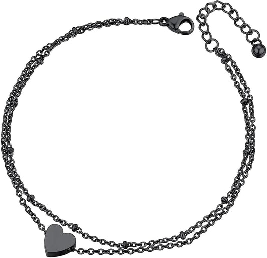 ChainsPro Anklets for Women Waterproof, Adjustable Stainless Steel/ Sterling Silver/14K Gold Plated Ankle Bracelets for Women, Non Tarnish Layered Anklets Beach Jewelry Gifts for Swimming & Daily Wear (Send Gift Box)