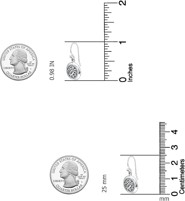 LeCalla 925 Sterling Silver Filigree Dangle Drop Earrings | Lightweight Antique Balinese Teardrop Dangle Drop Earring for Women