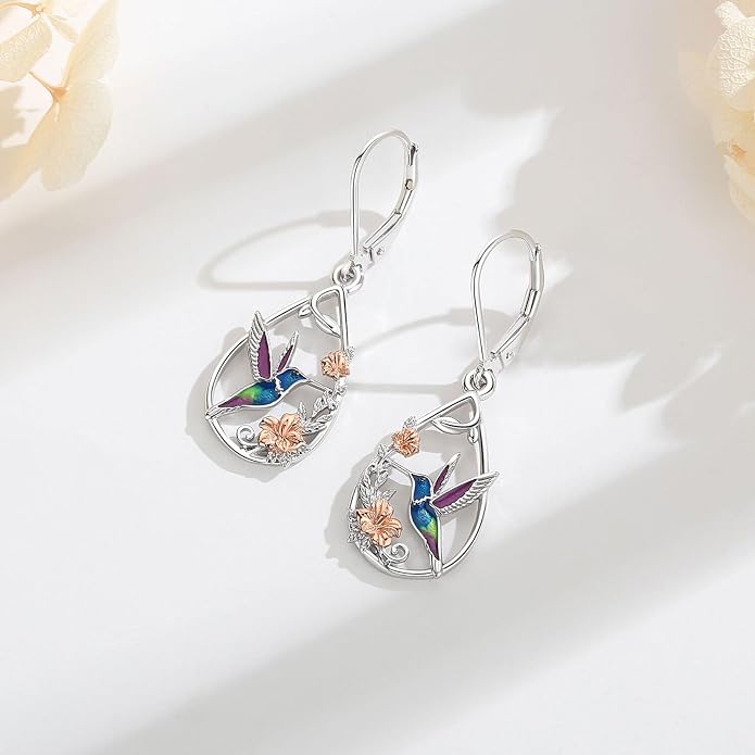 Vito 925 Sterling Silver Teardrop Earrings for Women, Moonstone Turquoise Drop Dangle Earrings Cat Snake Turtle Tree of Life Leverback Earrings Boho Jewelry Gift for Mom Wife