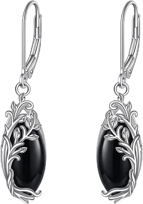 POPLYKE Tree of Life Teardrop Drop Dangle Earrings Sterling Silver Leverback Earrings Jewelry