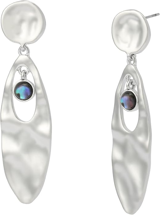 Robert Lee Morris Soho Jewelry Women's Textured Abalone Statement Drop Earrings