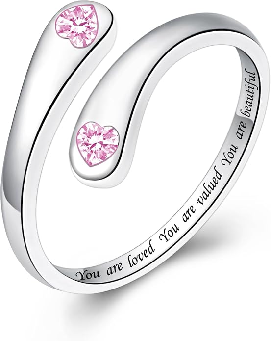 Fookduoduo 925 Sterling Silver Ring Inspirational Jewelry adjustable Wrap Open Rings for Women
