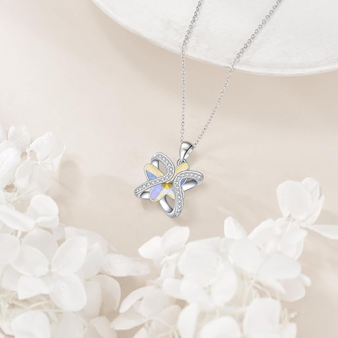 Crystal Necklace 925 Sterling Silver Crystal Pendant Necklace for Women Gift for Women