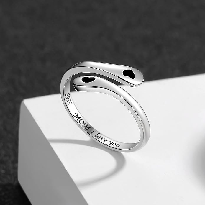 ZOEXUE 925 Sterling Silver Inspirational Jewelry Rings Adjustable Ring Personality Encouragement Gift for Teens Women