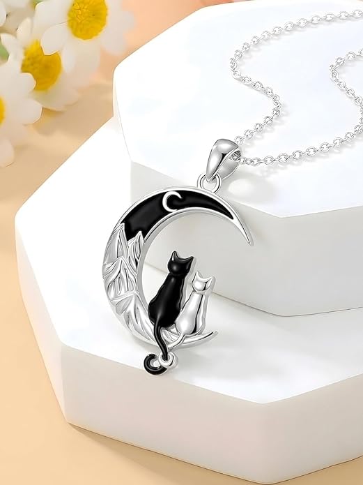 Tree of Life/Cat/Horse/Turtle/Sun/Cow Pendant Crescent Moon Necklace Anniversary Graduation Birthday for Grandma Women Wife Daughter(with Gift Box)