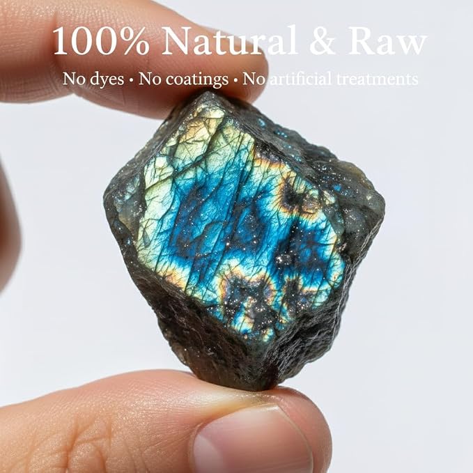 Large 1.25-2.0” Natural Labradorite Raw Crystals Stones for Meditation, Chakra, Reiki, Crystal Grid, Energy Work, Wire Wrapping, Tumbling & Spiritual Home Decor