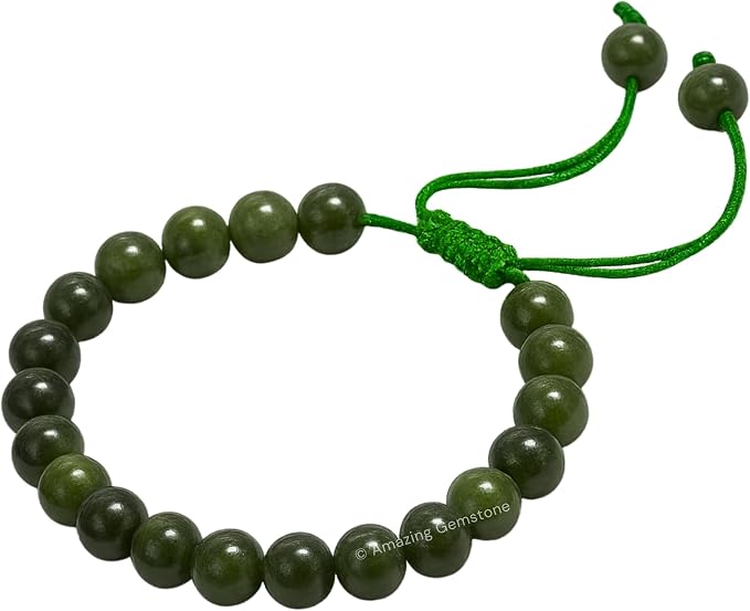 Amazing Gemstone Chrome Diopside Bracelet, Gifts for Men & Women - Protection Healing Crystal Bracelet - 8mm Gemstone Beaded Adjustable Bracelet, Pulseras para Hombres Mujer Stocking Stuffers