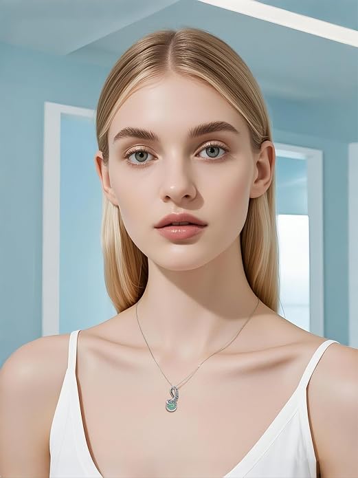 Octopus Tentacles Necklace with Gemston 925 Sterling Silver Octopus Pendant for Women Ocean Jewelry Gift for Women