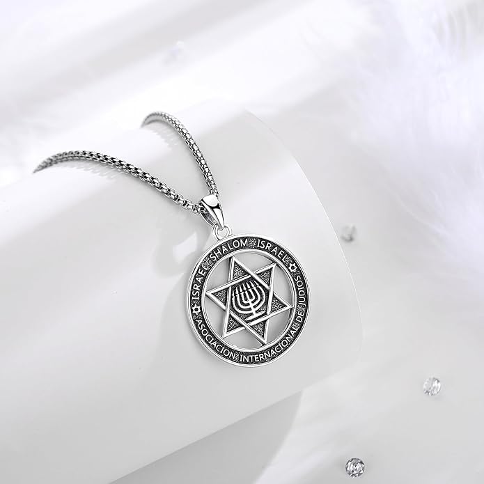 AEONSLOVE Tetragrammaton De Plata 925 Sterling Silver Tetragrammaton Necklace/Metatron Cube Pendant Amuleto De Proteccion Gifts for Women Men