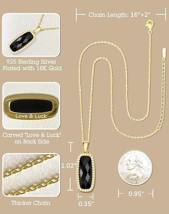 Natural Gemstone New Beginnings Birthday Graduation Gifts 925 Silver Jewelry Plated with 18K Gold Protection Necklace for Women