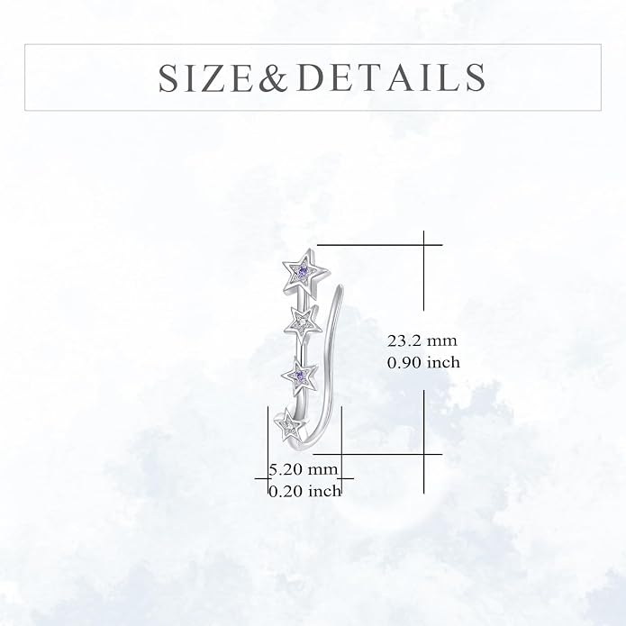 leaf/cherry blossom/purple orchid/celtic knot earrings Ear Climber Crawler Cuff Sterling Silver Wrap Earrings for Women