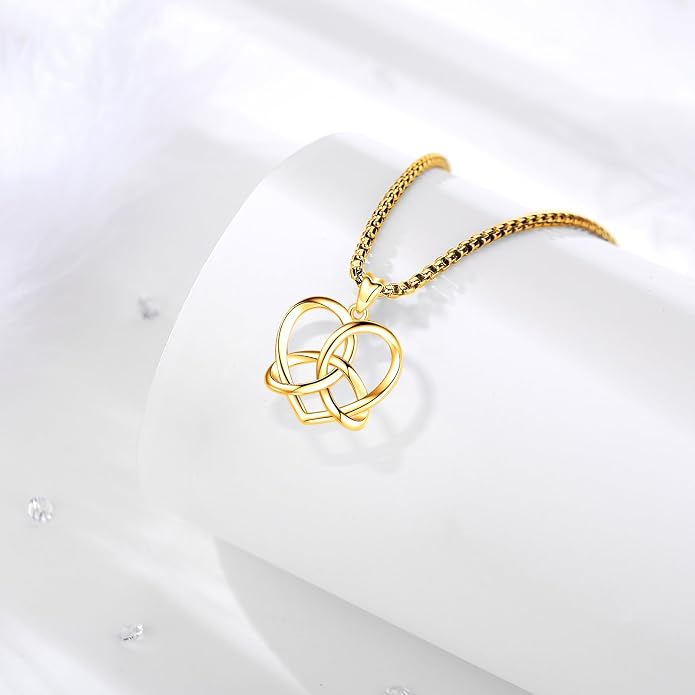 Pentagram Necklace Sterling Silver Triple Moon Goddess/Celtic Knot Witches Knot/Ankh/Sun and Moon/Hecate/Lilith/Santa Muerte/Tetragrammaton Pendant Necklace Pagan Wiccan Magic Egyptian Amulet Jewelry for Women Men