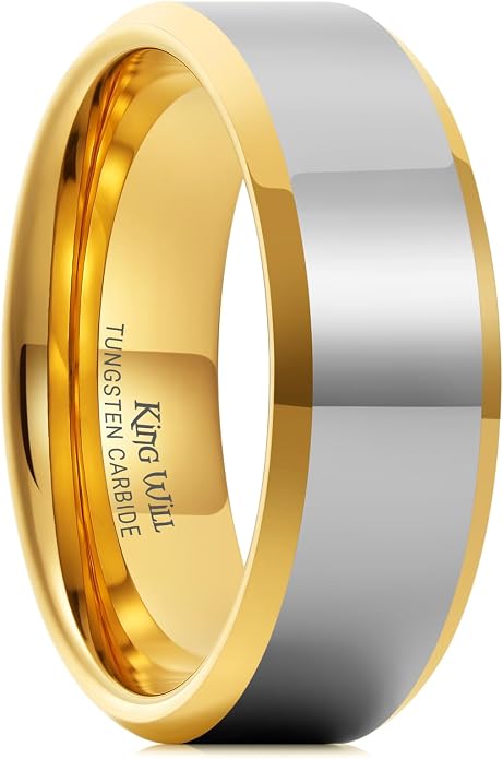 King Will BASIC Men Women 4mm/5mm/6mm/7mm/8mm Titanium Rings Polished Wedding Band Engagement Anniversary Band Comfort Fit