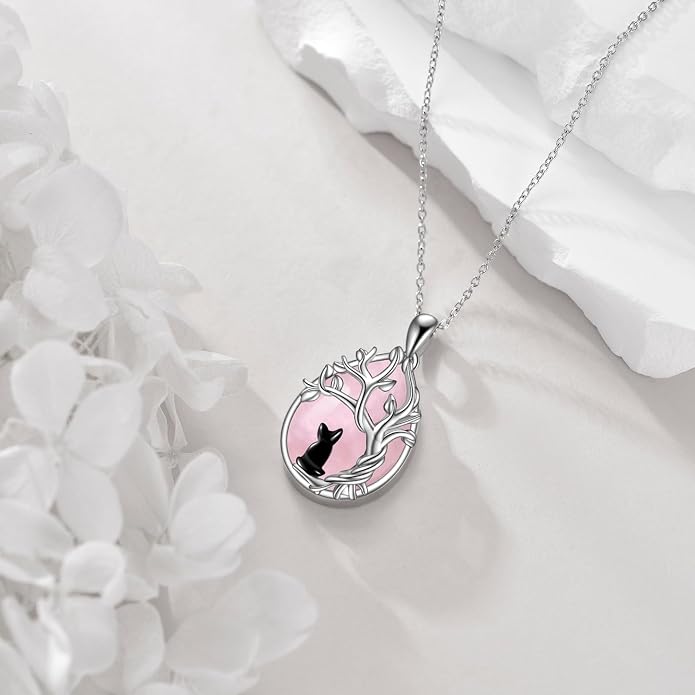 POPLYKE Sterling Silver Gemstone Teardrop Pendant Necklace Crystal Jewelry for Women