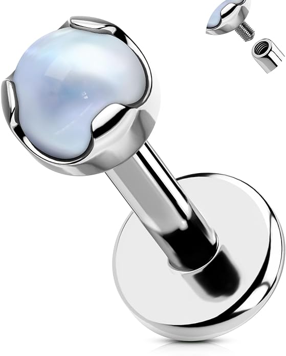 OUFER Cute Kitten Helix Piercing, Silver 16G Helix Earrings Flat Back Internally Threaded Helix Cartilage Piercing Jewelry for Women Men-8MM-6MM