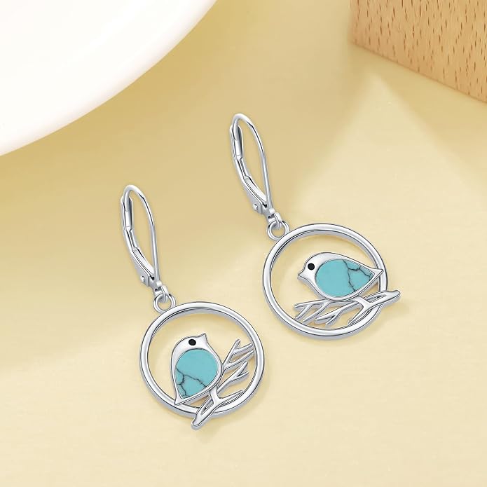 Aniu Tree of Life Earrings for Women Turquoise Malachite Teardrop Dangle Earrings for Women Sterling Silver Anniversary Birthday Drop Dangle Earrings Jewelry Gifts