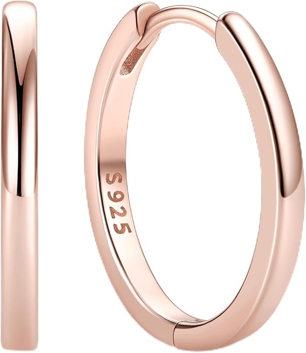 ChicSilver 925 Sterling Silver Huggie Hoop Earrings Small Hoop Earrings for Women Hypoallergenic Silver Huggie Earring Cartilage Earrings for Women (6/8/10/12/14/16/18/20MM)