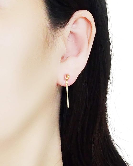 Comfortable Stick Invisible Clip On Earrings Gold Dangle Long Waved Threader Bar Clip-On Non Pierced Earrings Silver For Women,…