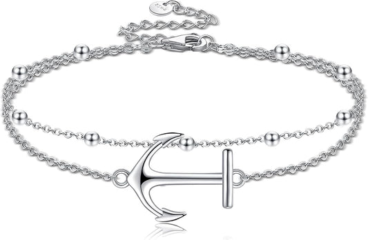 Heart/Starfish/Pineapple/Anchor/Sea Turtle/Butterfly/Celtic/Whale Tail bracelet Anklets for Women 925 Sterling Silver Anklets Jewelry for Women