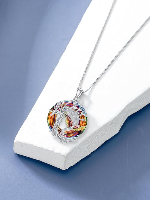 TOUPOP Phoenix Necklace 925 Sterling Silver Crystal Pendant Phoenix Rising Jewelry Women Birthday Mothers Day Gifts for Women