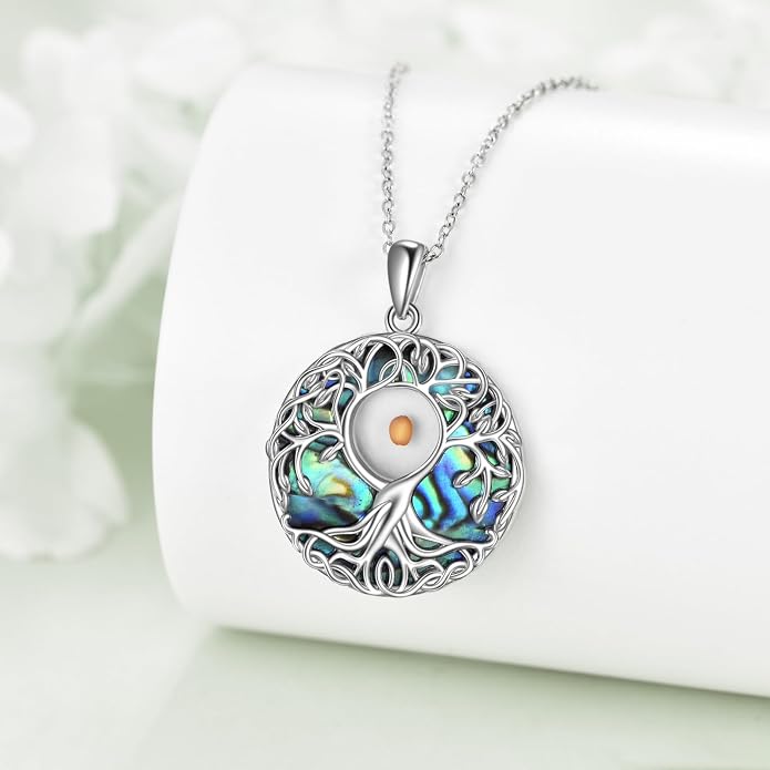 YFN Tree of Life Necklace Sterling Silver Celtic Knot Tree Pendant Jewelry Gifts for Women Men