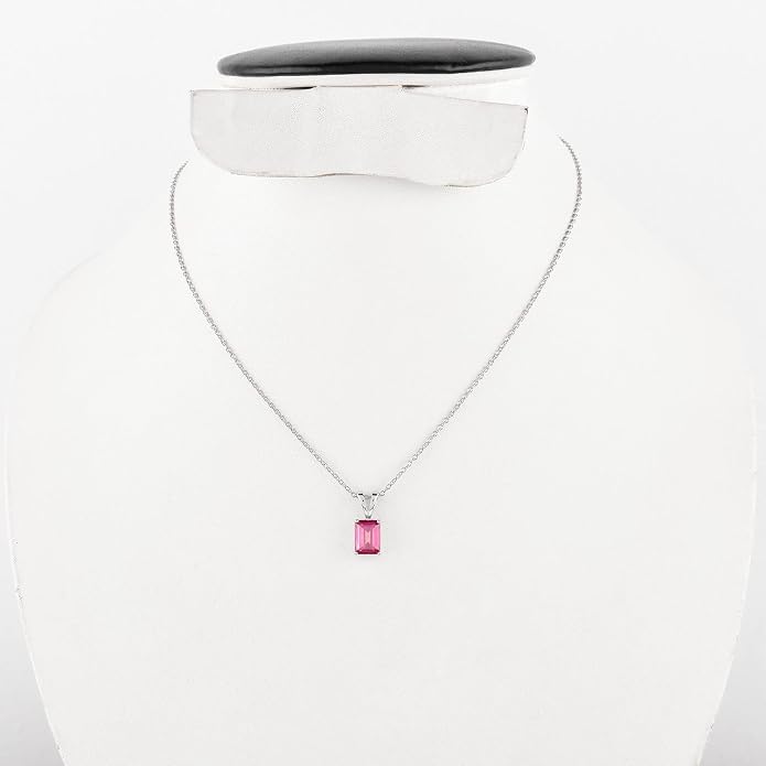 Natural Gemstone Pendant Necklace for Women, Healing Stone Chakra Crystal Birthstone 925 Sterling Silver Chain 18 Inch Birthday Christmas Gifts