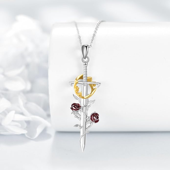 Sword Necklace Sterling Silver Sword Pendant Viking Sword Jewelry Birthday Gifts for Women