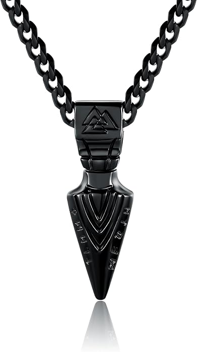 URONE Men Viking Pendant Necklace Sterling Silver Norse Viking Jewelry